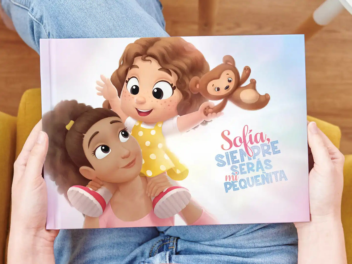 La portada de nuestro libro personalizado más vendido para madres e hijas, que es uno de los mejores regalos para mamá.