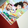 Linda ilustración familiar personalizada en El libro de la Familia.
