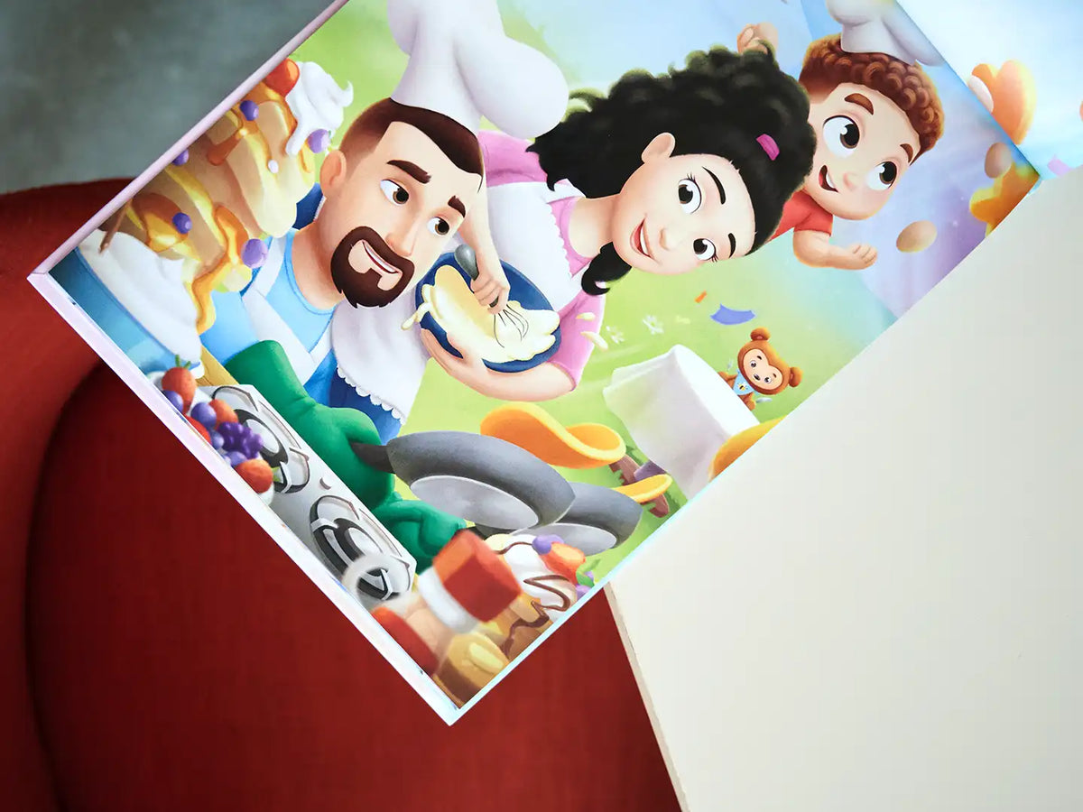 Linda ilustración familiar personalizada en El libro de la Familia.
