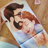 Preciosa ilustración de una pareja de un libro personalizado para parejas que es un gran regalo para el día de San Valentín.